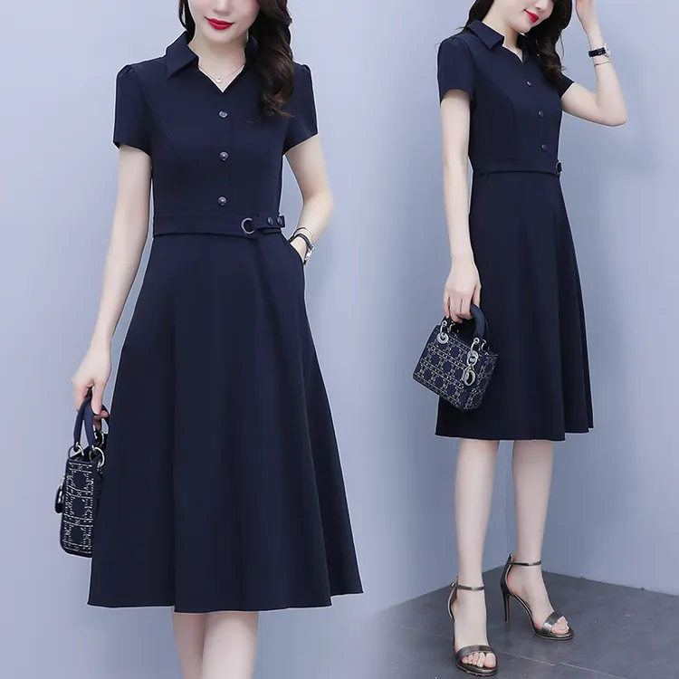 【L-5XL】大码女装2025夏季新款韩版修身显瘦气质连衣裙女装连衣裙