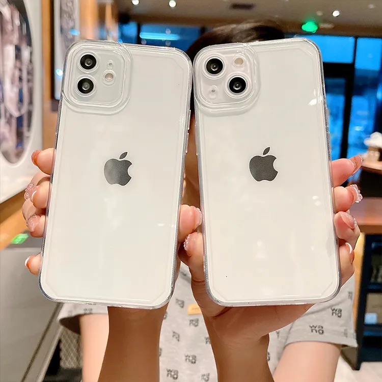 苹果13手机壳透明直边iPhone12pro硅胶透明全包镜头直边防摔max