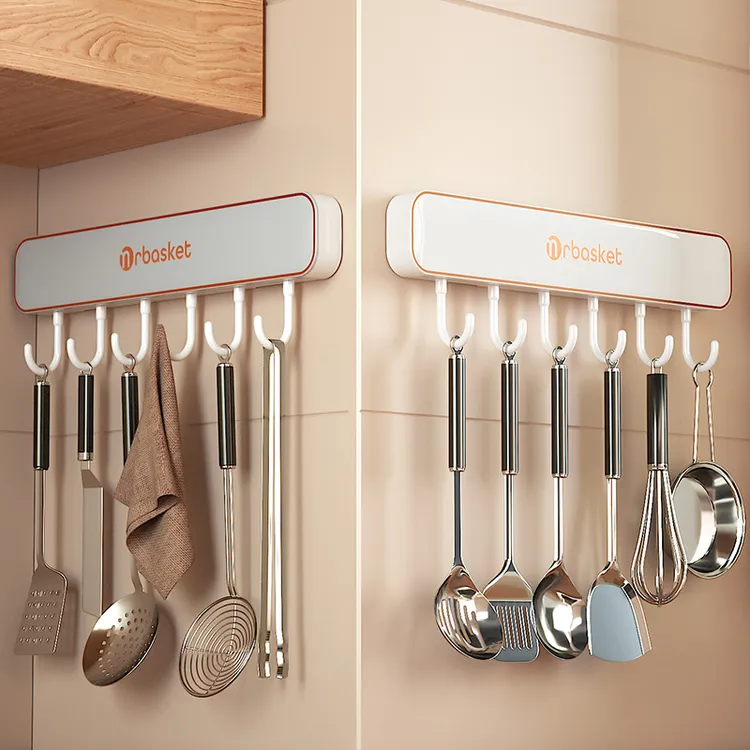 厨房挂钩免打孔壁挂式置物架强力厨具架锅铲勺子挂架多功能收纳架