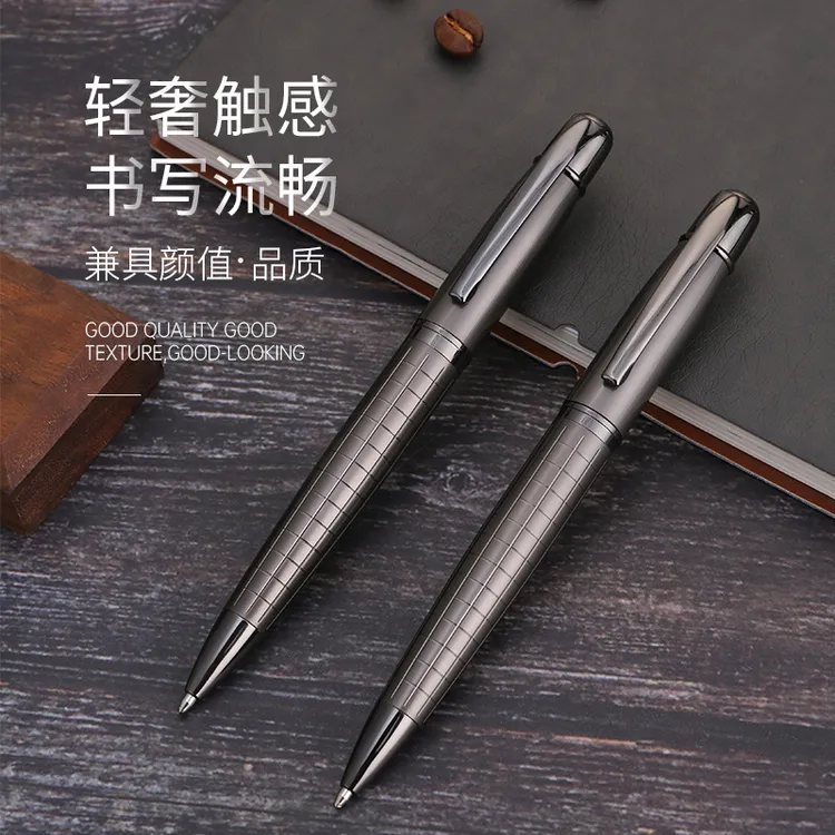Guoyi/果亦G2金属商务高档旋转式刻字企业订制中性黑色签字礼品笔