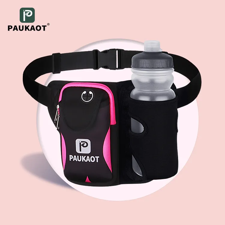 泊者PAUKAOT跑步手机腰包户外运动马拉松装备男女健身水壶包登山
