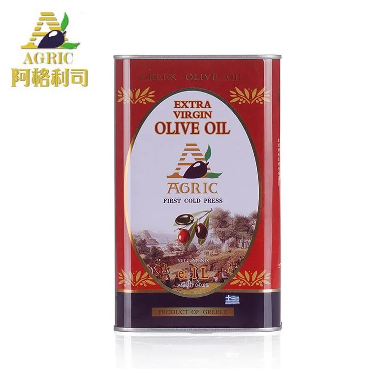 AGRIC/阿格利司希腊原装进口特级初榨橄榄油1000ml铁桶装食用油