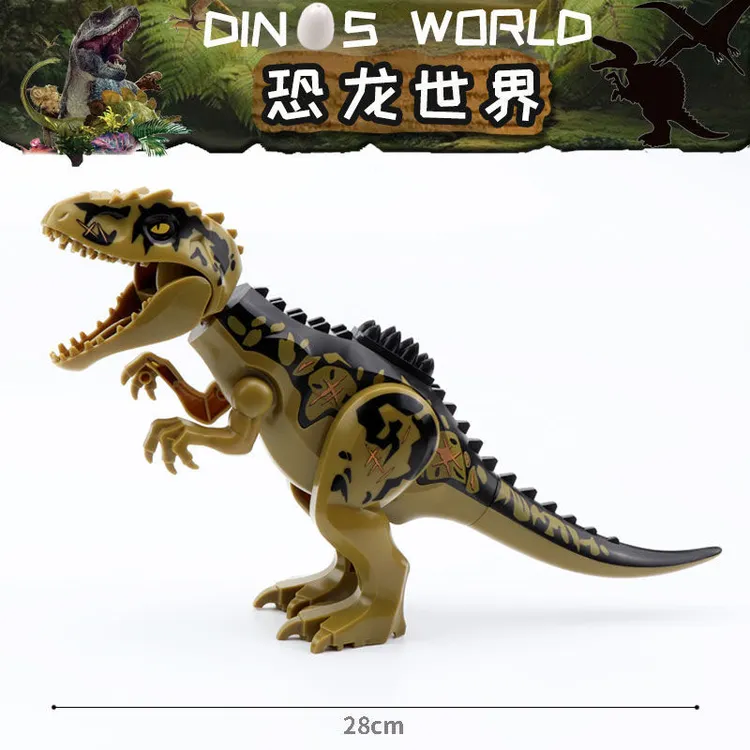 侏罗纪恐龙南方巨兽龙棘龙腕龙迅猛霸王龙三角龙拼装积木玩具模型