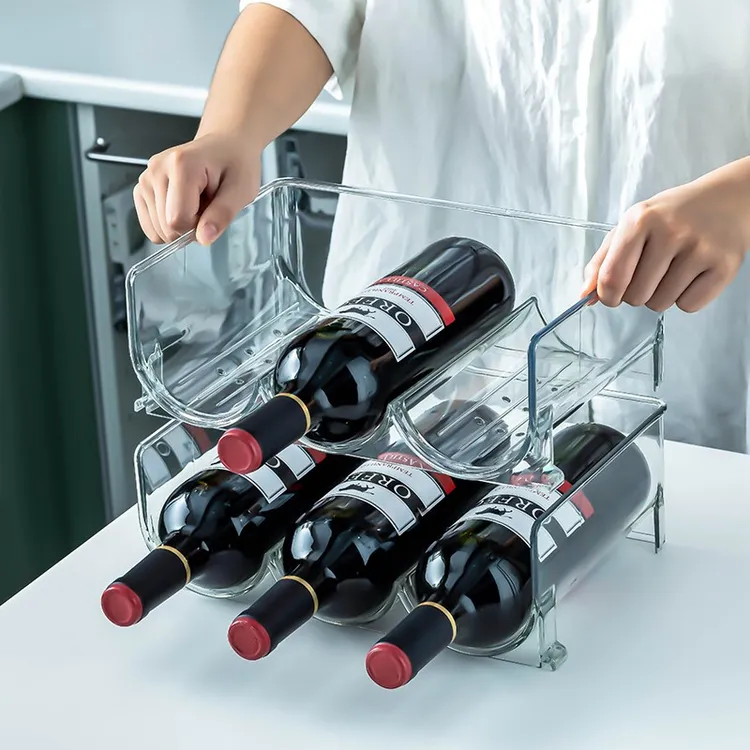 家の物语红酒架收纳架简约可叠加葡萄酒透明家用水杯保温杯置物架