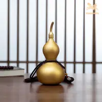 铜师傅 《大吉大利葫芦（24K真金表面）大号》客厅桌面铜摆件