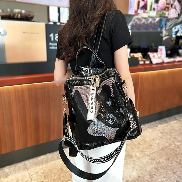 【万象撤柜】大容量真皮双肩包女韩版百搭软皮学生书包旅行背包女