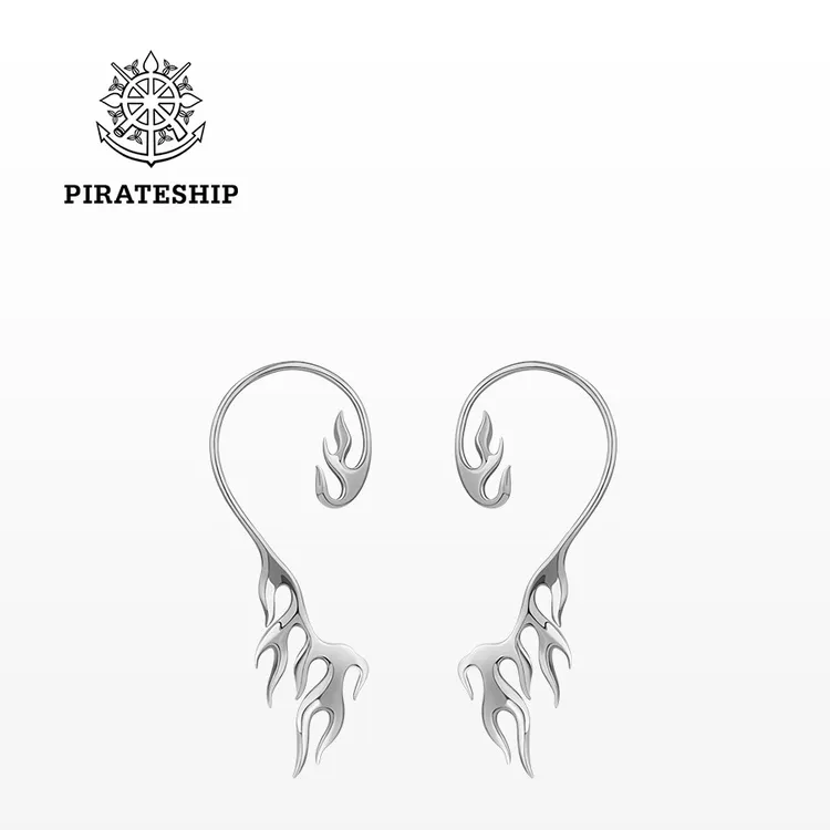 PIRATESHIP/海盗船 925银素款耳饰 火焰耳挂无耳洞个性耳挂女ins