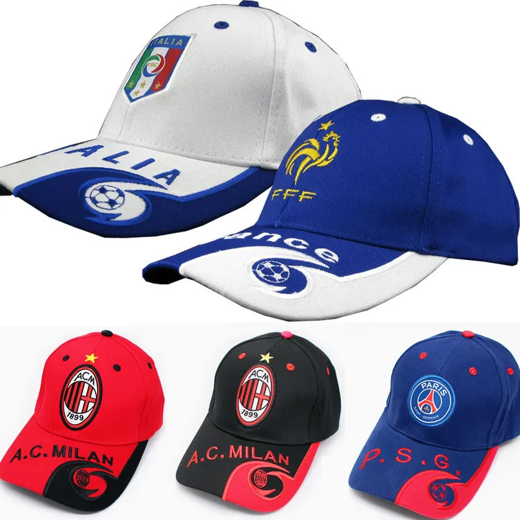 足球球迷用品皇马皇马AC米兰大巴黎世界杯四季太阳帽鸭舌遮阳帽子