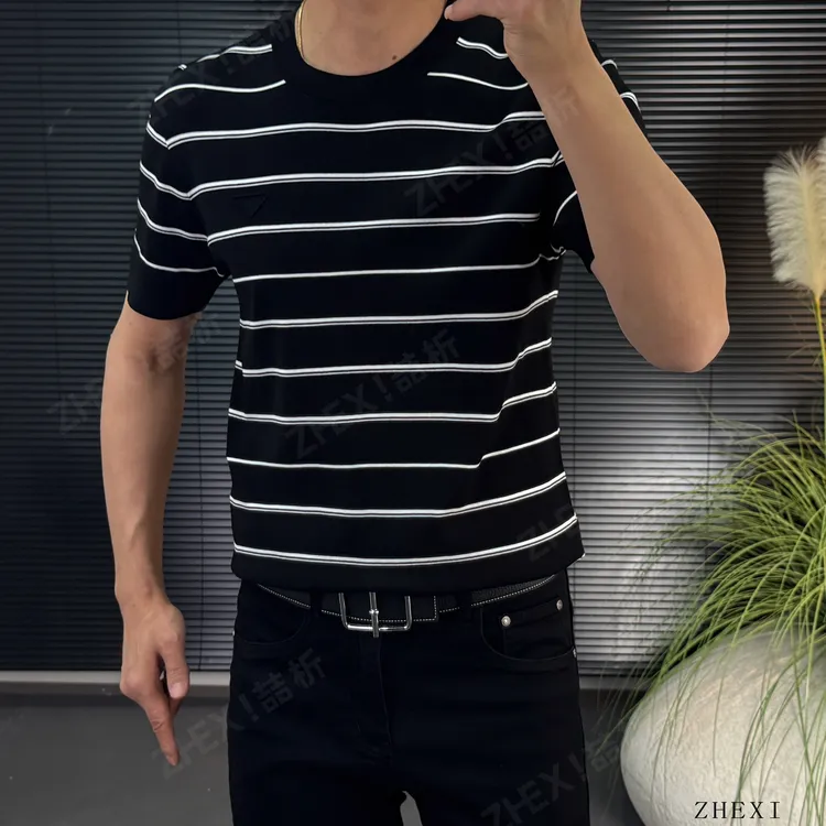 【素诚喆析】2025欧货男装春夏上新圆领伊力特短袖时尚休闲百搭修身