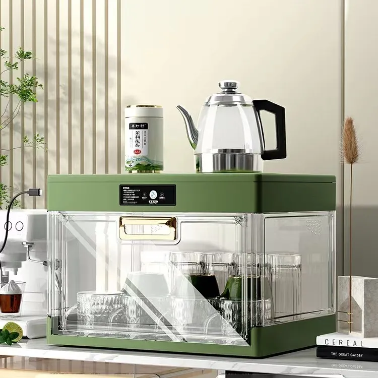 消毒杯架防尘透明客厅高颜值玻璃水杯茶杯置物柜多层放杯子收纳盒