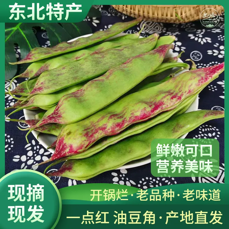 东北油豆角一点红豆角开锅烂宽面豆角新鲜蔬菜现摘2斤3斤5斤包邮