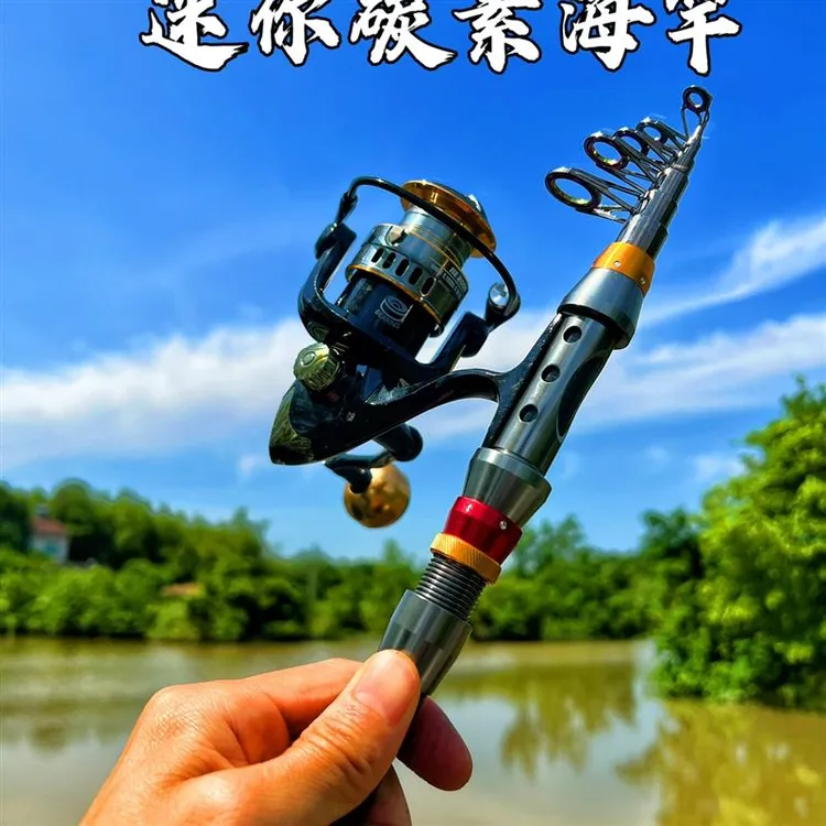迷你碳素短节海竿便携金属轮座路亚矶钓竿抛竿水库传统钓浏阳钩