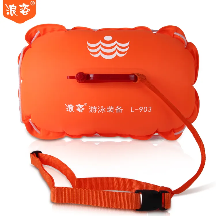 浪姿跟屁虫双气囊环保夏天户外游泳浮漂带边绳抗风浪浮标