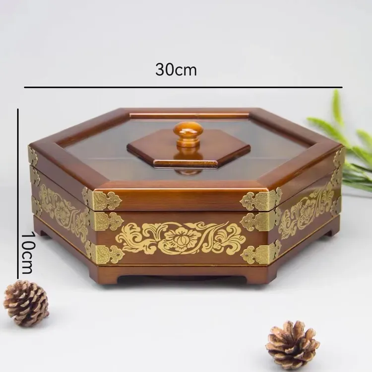 直径30厘米（小号）藏式家用铜片坚果干果盒