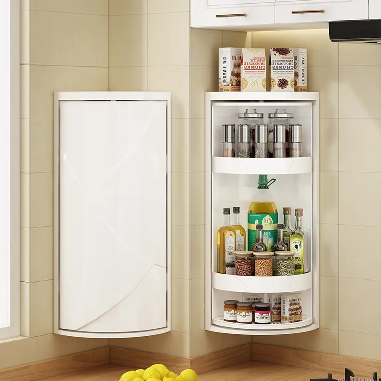 厨房调料置物架调味品专用储物转角柜台面壁挂三角旋转收纳架神器