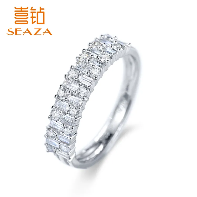 喜钻官方旗舰店 T方钻石戒指拼镶显钻铂金精致排戒钻戒 R11972