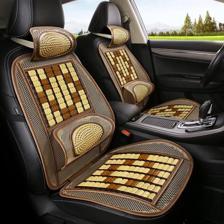 竹片凉垫夏季汽车坐垫透气通风冰丝货车单座 后排木珠单片护腰靠