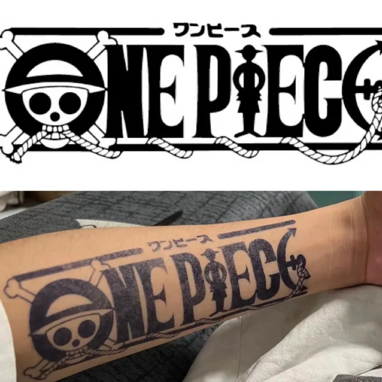 海贼王 ONE PIECE 9*19cm同款草本纹身贴防水搓