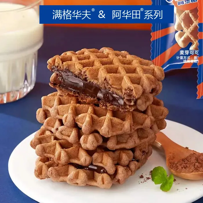 阿华田夹心华夫饼麦芽可可巧克力早餐软面包糕点办公室儿童小零食