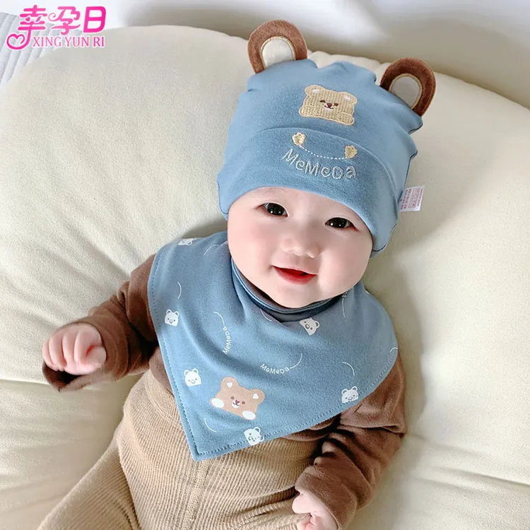 新生儿胎帽春秋0-3-6个月9夏季纯棉婴儿帽子婴幼儿宝宝帽护囟门薄