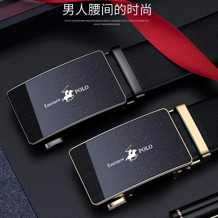 EMRENEWPOLO/安普里保罗头层牛皮自动扣百搭商务裤腰带