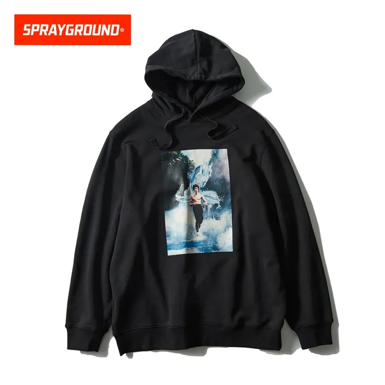 SPRAYGROUND鲨鱼嘴连帽卫衣李小龙联名款潮牌户外男装JM W0723301