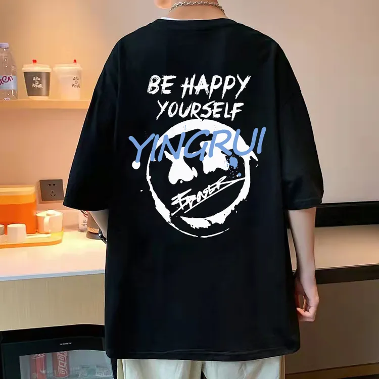 嗳唯兮【重磅230g】t恤情侣短袖夏季潮牌ins港风潮流宽松纯棉打底衫
