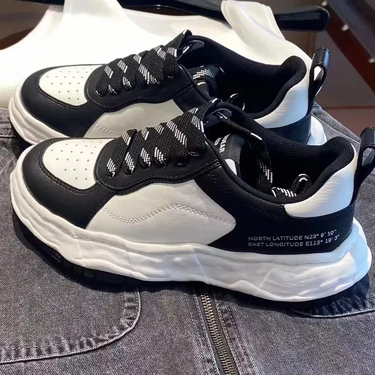 深呼吸潮流低帮绑带休闲鞋运动时尚百搭春季真皮韩版秋季ax12203