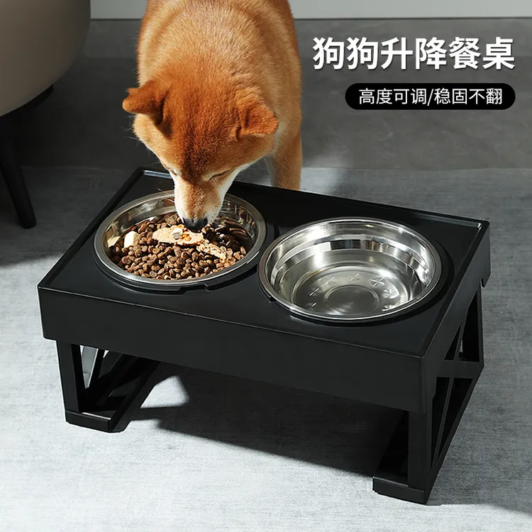 吃饭狗碗护颈椎大型犬专用慢食碗狗狗食盆喝水一体不锈钢宠物水盆