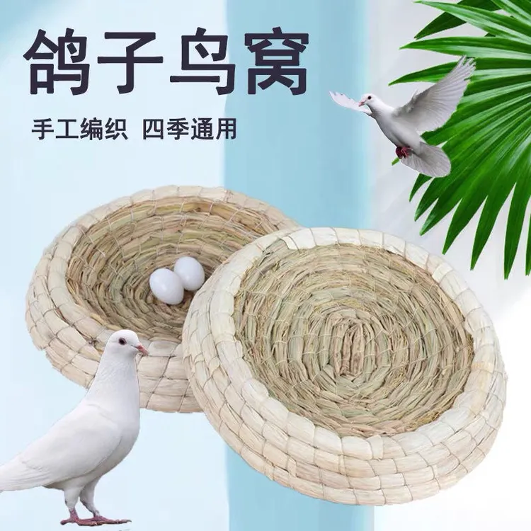 手工编制玉米皮草窝鸽子草窝四季草窝赛鸽草窝信鸽种鸽幼鸽窝