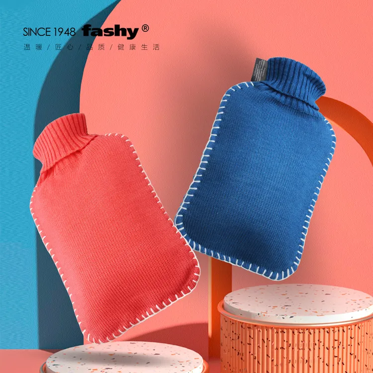 德国进口fashy 充注水pvc防爆热水袋 时尚针织外套6715 2L包邮