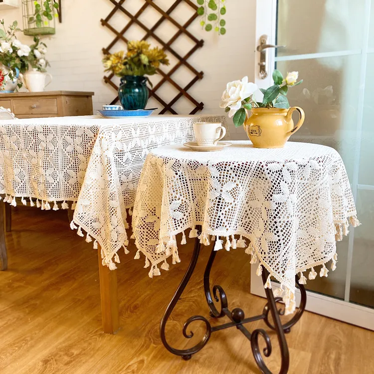 网红蕾丝小圆桌桌布艺盖布盖巾长方形台布茶几专用餐桌布餐桌桌布