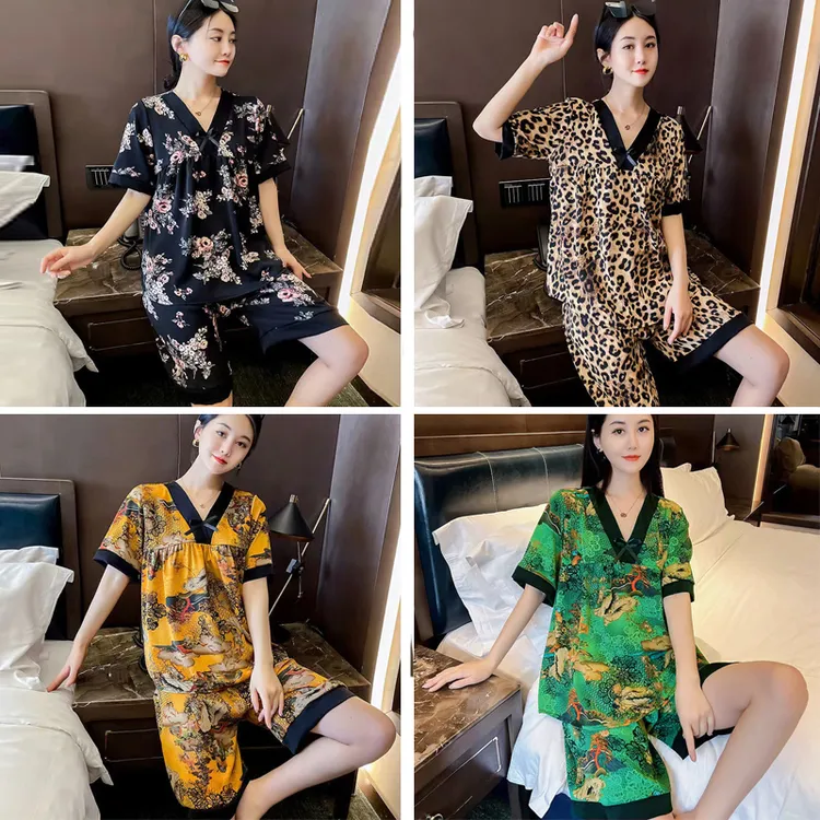 新款韩版大码宽松时尚家居服套装睡衣22091