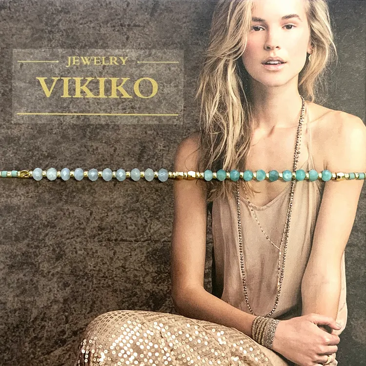 VIKIKO 黄铜布艺手链 小众轻奢时尚礼物星座学生闺蜜编织小手链女