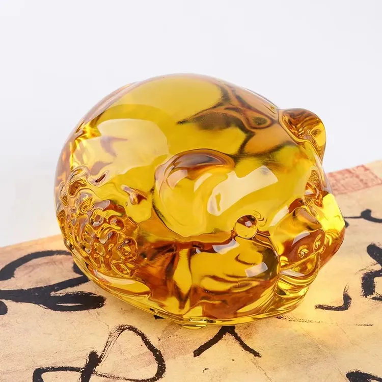 琉璃水晶小猪摆件开业乔迁小礼物居家饰品吉祥物创意生肖工艺品