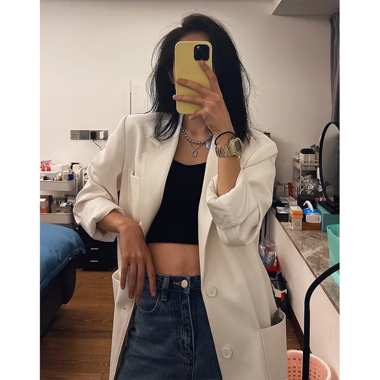 美洋MEIYANG东丽韩版ins小西装西装白色西服外套