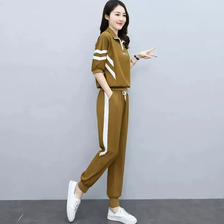 夏季休闲时尚运动服套装女2022新款小个子欧货时髦两件套洋气减龄