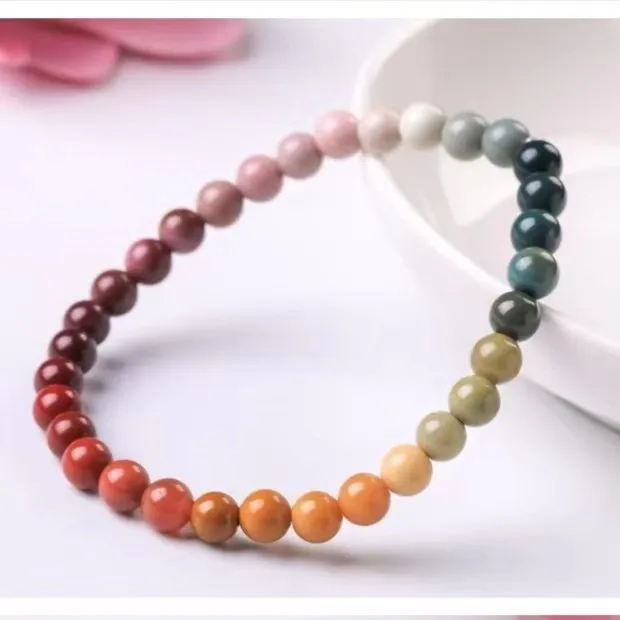 阿拉善玉8mm彩虹手串渐变色