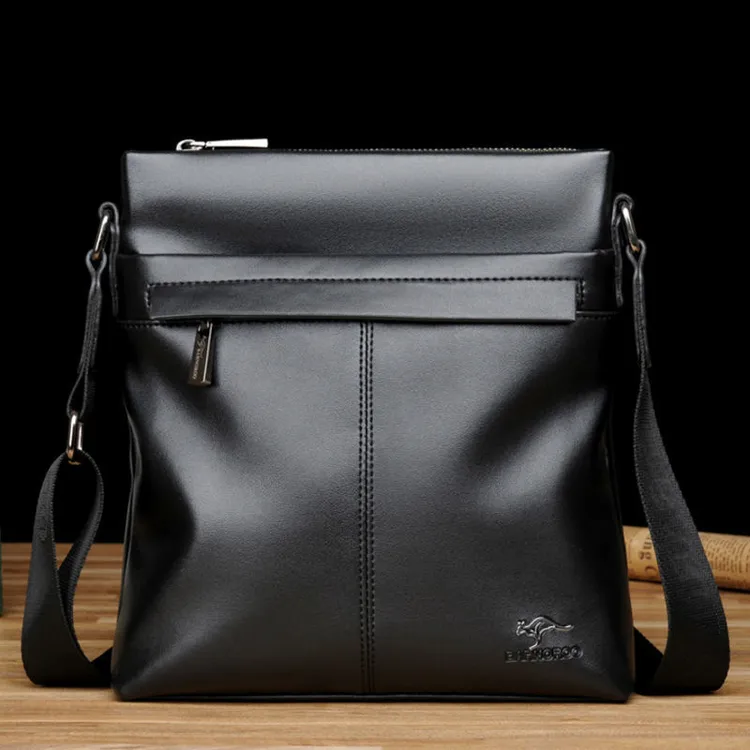 潮牌软皮男包斜挎包大容量男士单肩包休闲商务包时尚竖款背包皮包