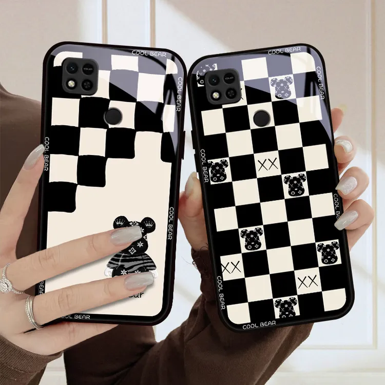 适用小米红米10a手机壳棋格潮熊红米10x5g时尚10x4g保护套10xpro