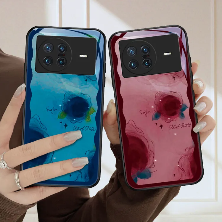 彩墨花vivoXnote手机壳T1x玻璃t1创意保护套高级女款全包镜头防摔