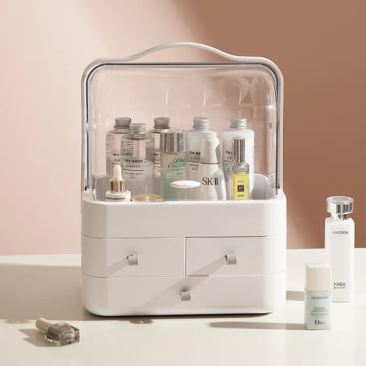 澳西施轻奢高端化妆品收纳盒桌面收纳大首饰防尘家居防尘亚克力盒
