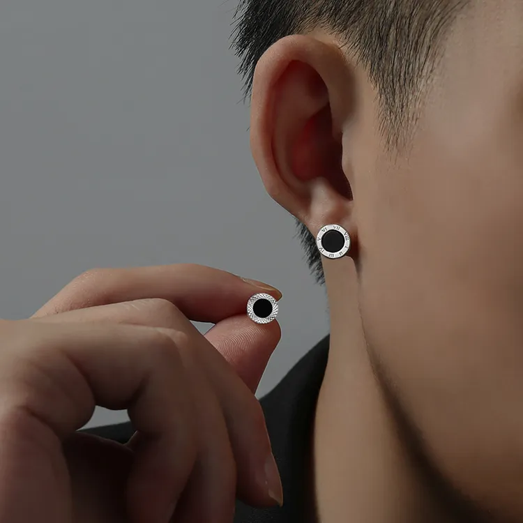 FOREVER MELODY/永恒旋律 925银亚克力耳饰 黑色单只男生银耳钉女