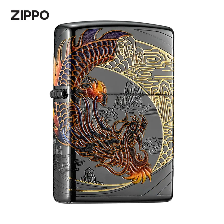ZIPPO/之宝打火机 凤舞九天龙战于野国潮 送男士节日礼物收藏