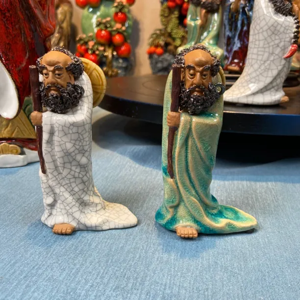 【达摩-悟法禅宗长6高12】精品石湾公仔盆景茶宠陶瓷家居摆件