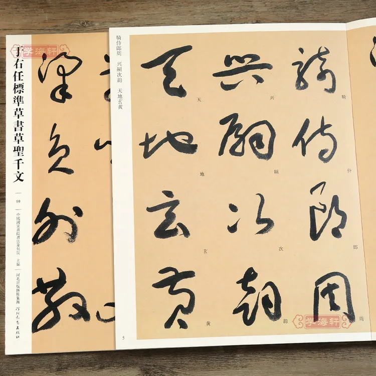 于右任标准草书草圣千文098哑光平铺繁体旁注传世书法碑帖原碑