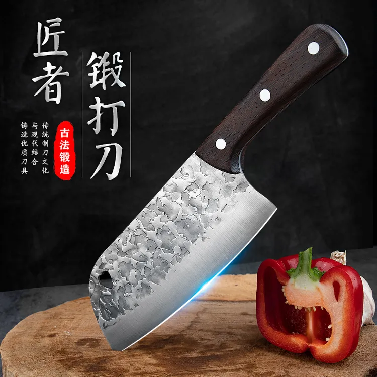 小龙女手工锻打刀家用切菜切片锋利轻便女士厨房鸡翅木柄超快