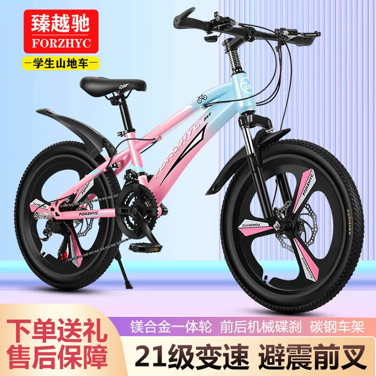 儿童自行车男女孩6-12到15岁中大童学生轻便单车变速双碟刹防滑