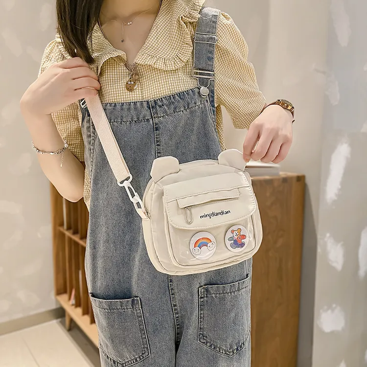 mingdiandian可爱小熊包包女卡通手机包学生斜挎包少女心单肩包
