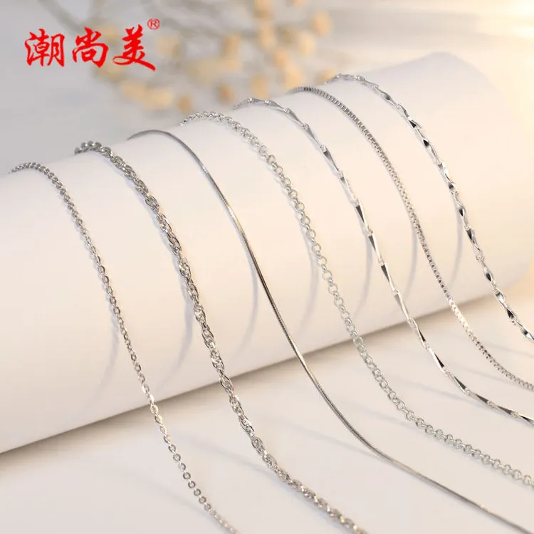 潮尚美 链子足银 银项链女款纯银链子细时尚简约百搭锁骨链银饰
